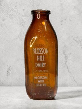 Vintage Blossom Hill Dairy Quart Milk Bottle
